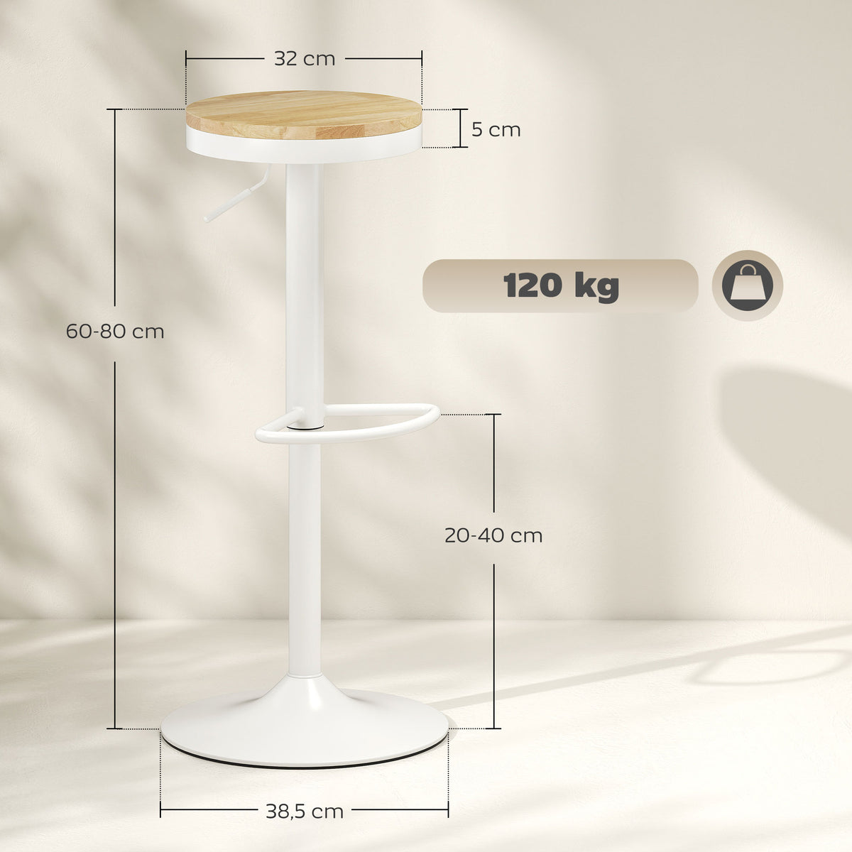 Höhenverstellbares Barhocker-Set mit Drehfunktion