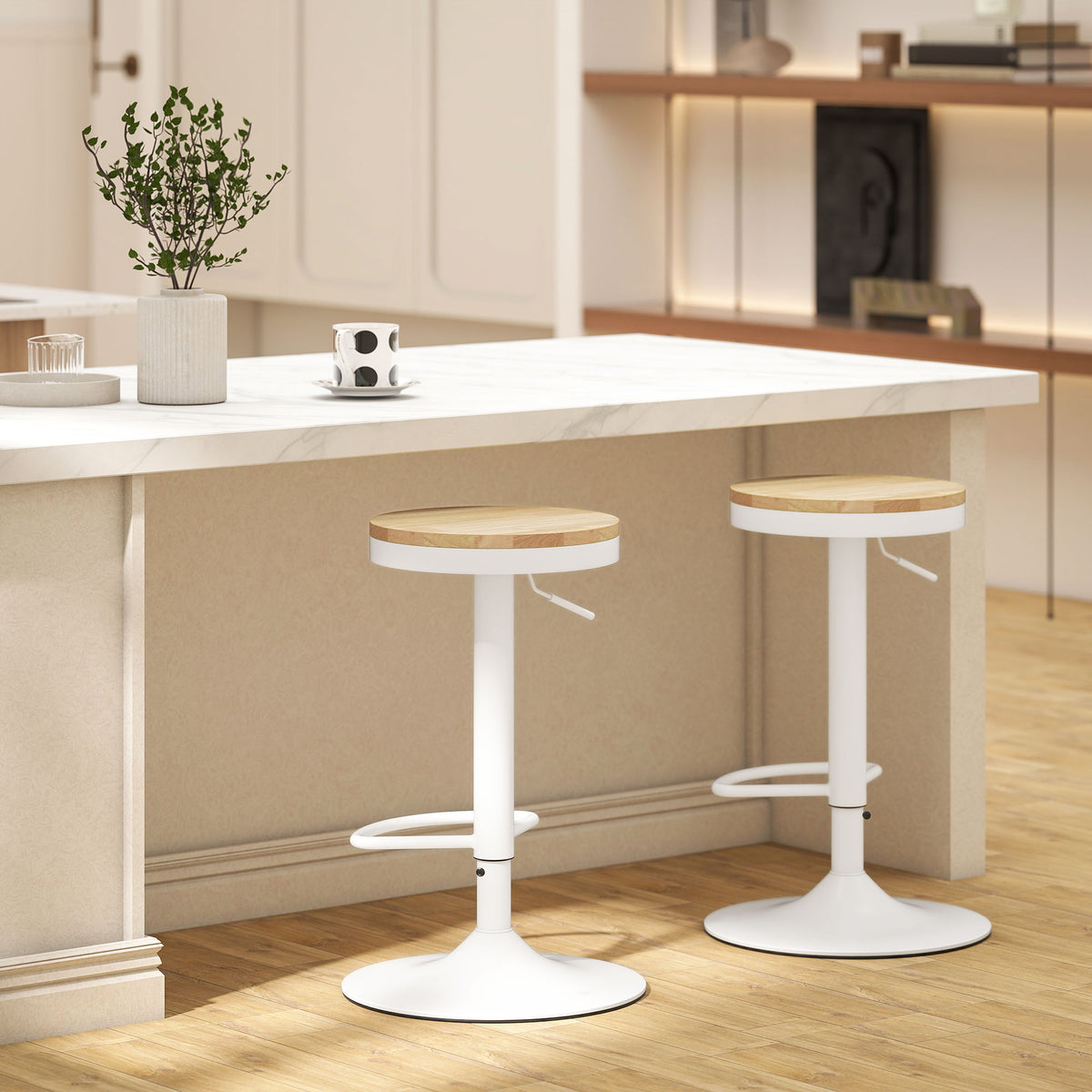 Höhenverstellbares Barhocker-Set mit Drehfunktion