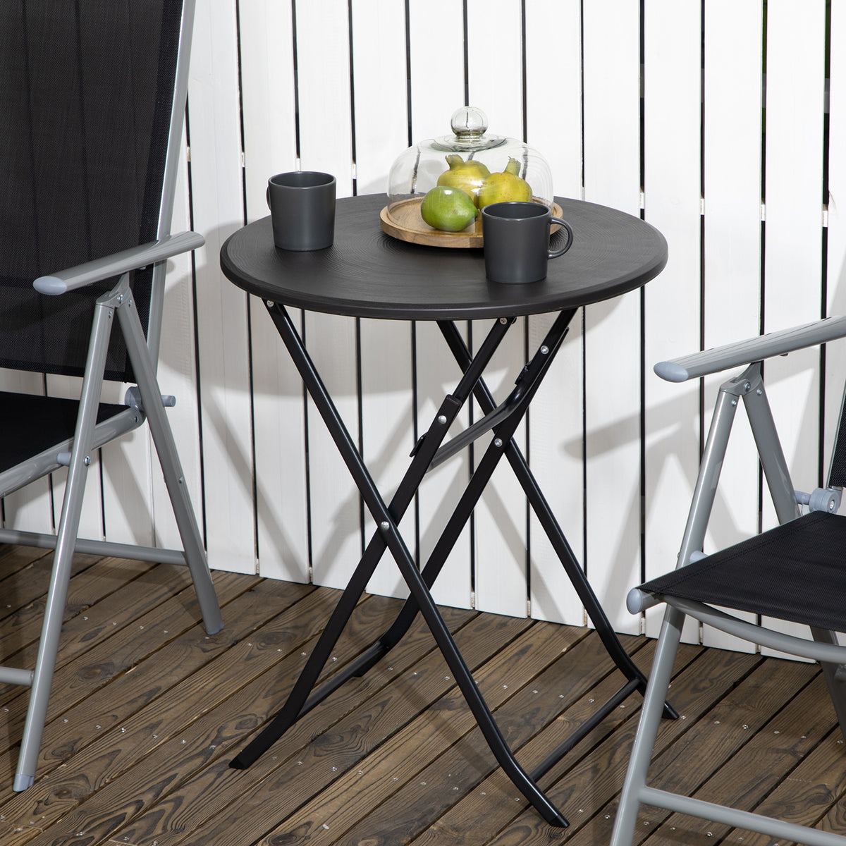 Runder Gartentisch für Balkon und Terrasse