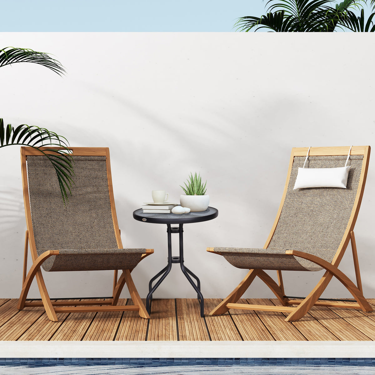 Runder Gartentisch für Balkon und Terrasse