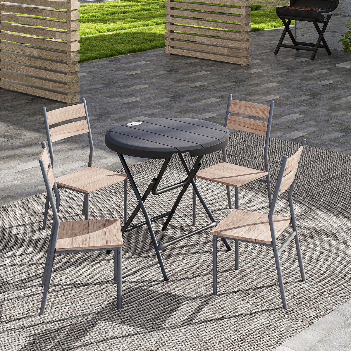 Runder Gartentisch für Balkon und Terrasse