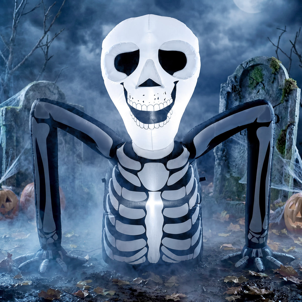 Aufblasbares Halloween-Skelett mit LED-Beleuchtung