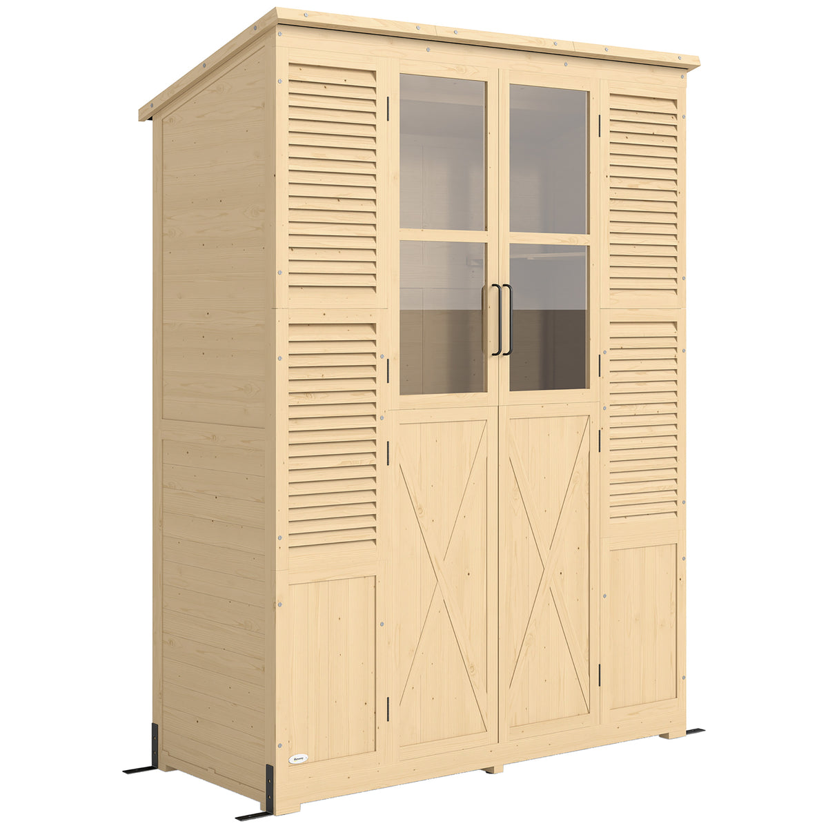 Gartenschrank aus Tannenholz mit sechs Regalböden