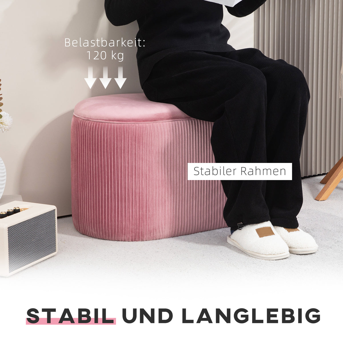 Polsterbank mit Stauraum im Retrostil