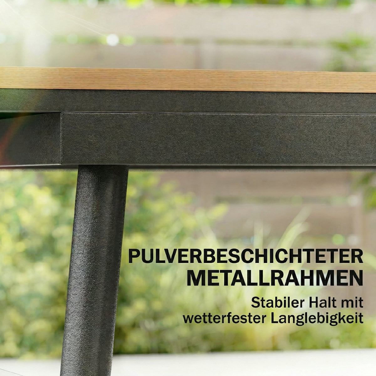 Gartentisch für sechs Personen mit WPC-Tischplatte