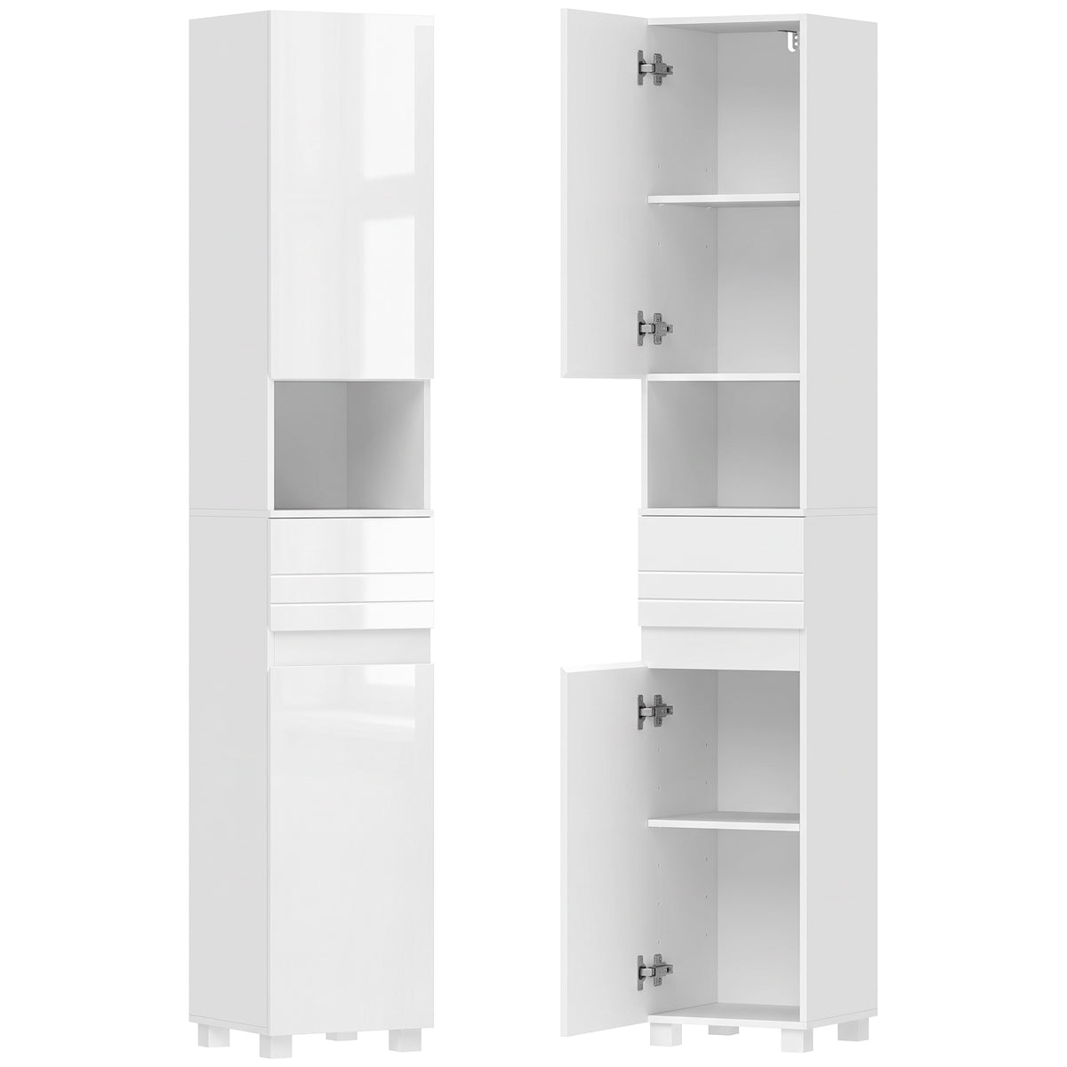 Schmaler Badezimmerschrank 30 cm mit Schublade