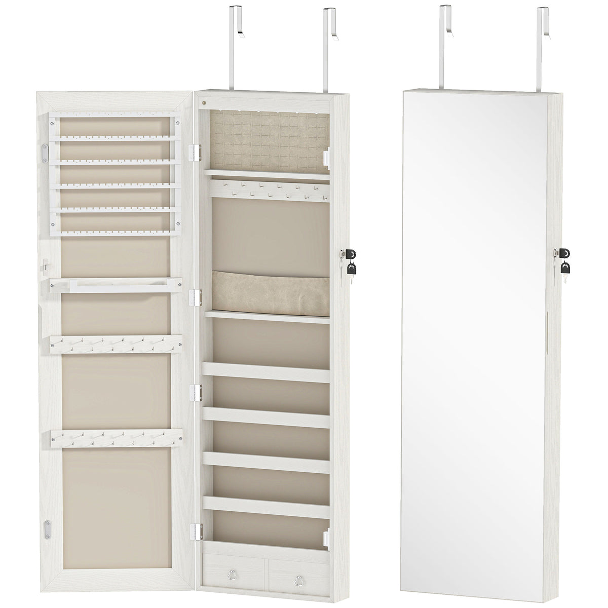 Schmuckschrank mit LED-Beleuchtung und Spiegel