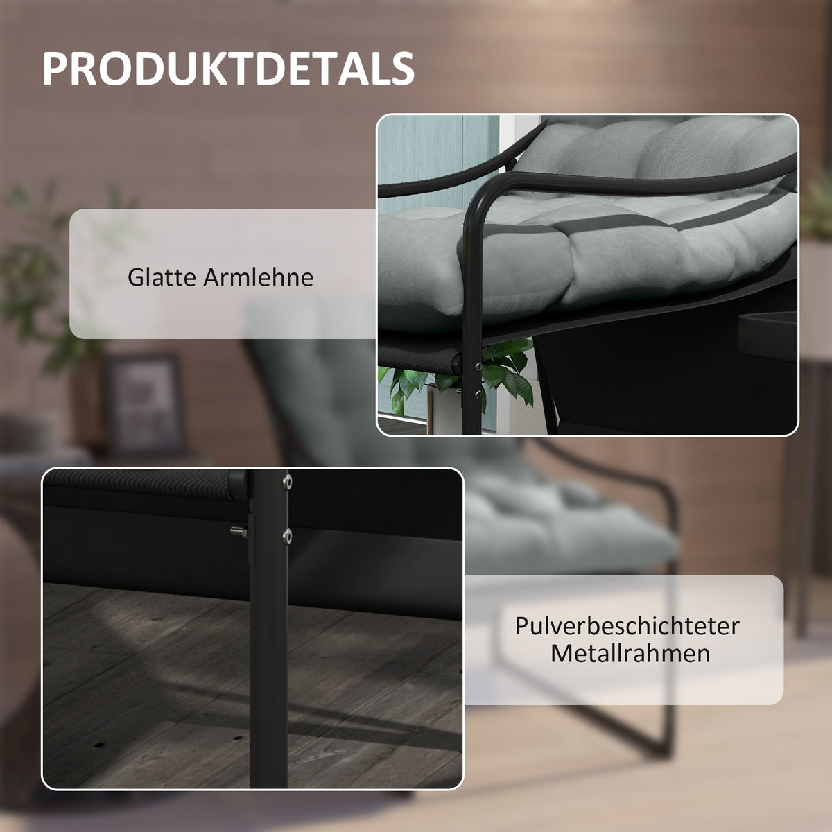 Garten-Loungesessel mit 10 cm Sitzpolster