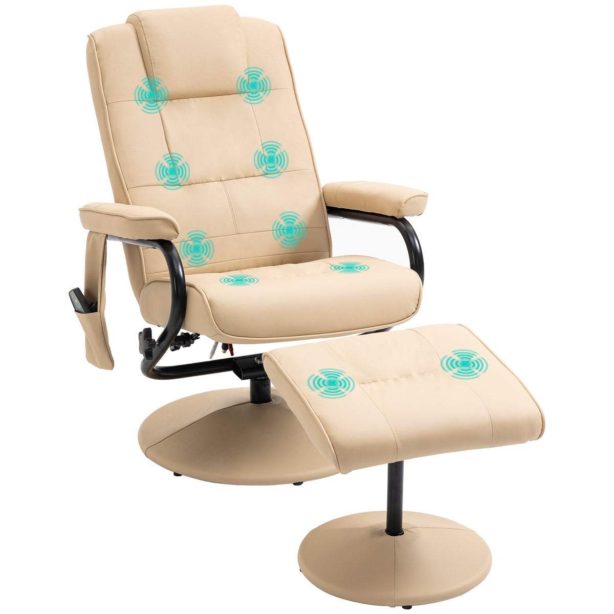 Massagesessel mit Hocker und Liegefunktion