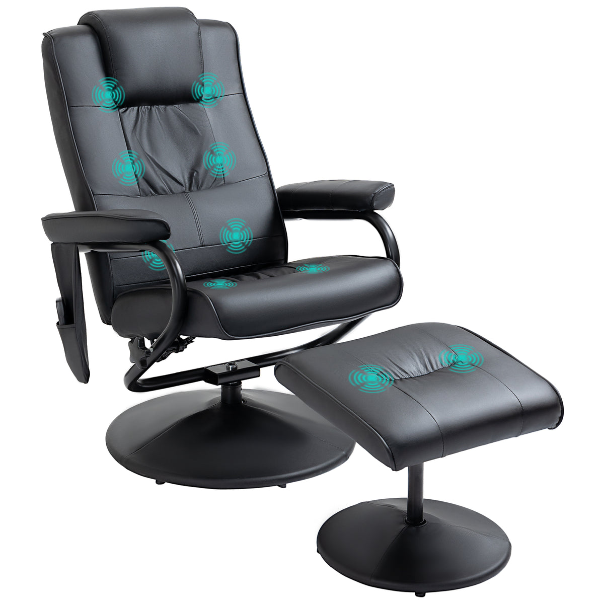 Massagesessel mit Hocker und Liegefunktion