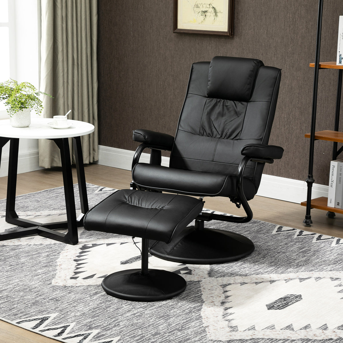 Massagesessel mit Hocker und Liegefunktion