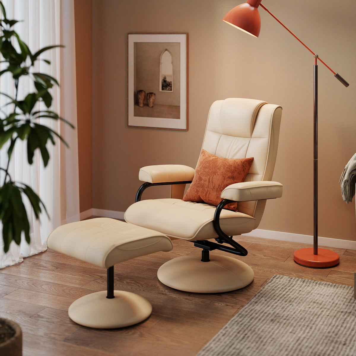 Massagesessel mit Hocker und Liegefunktion