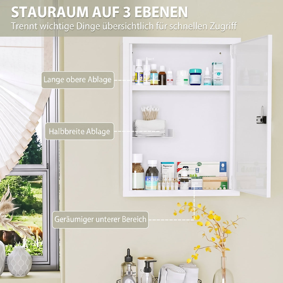 Medizinschrank aus Stahl mit Zahlenschloss