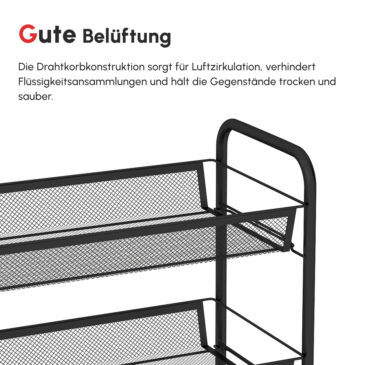 Küchenwagen aus Stahl mit Körben und Rollen