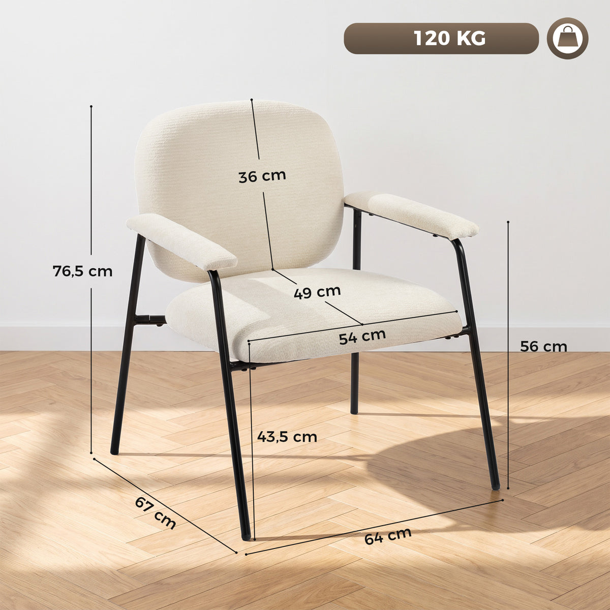 2er-Set Polstersessel mit Chenillebezug