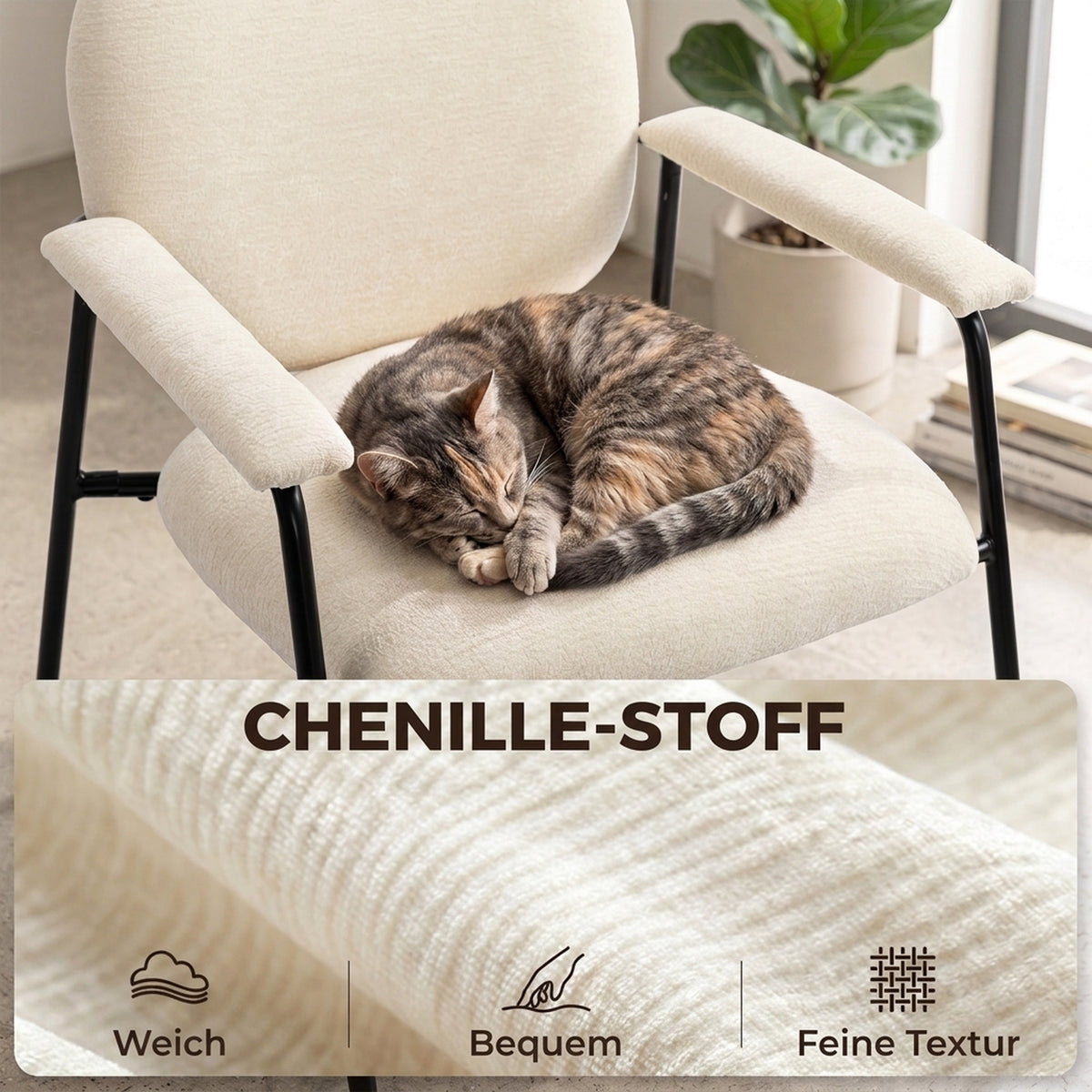 2er-Set Polstersessel mit Chenillebezug