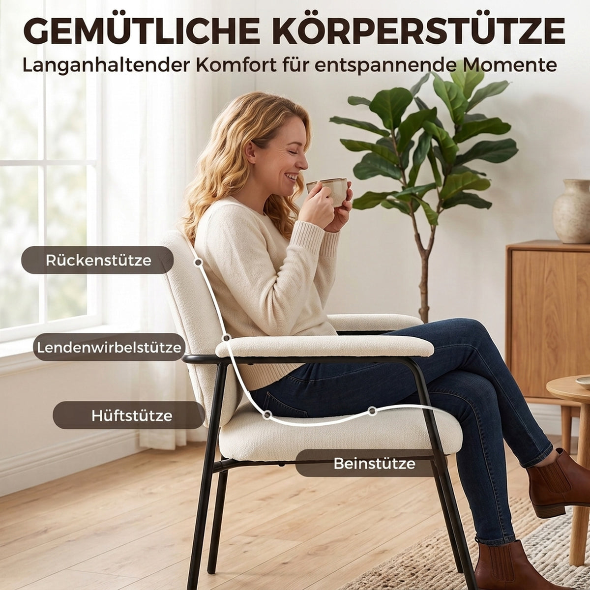 2er-Set Polstersessel mit Chenillebezug