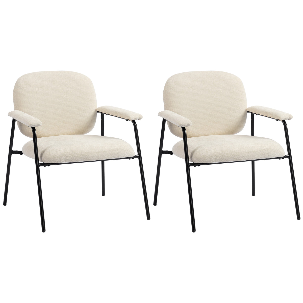 2er-Set Polstersessel mit Chenillebezug