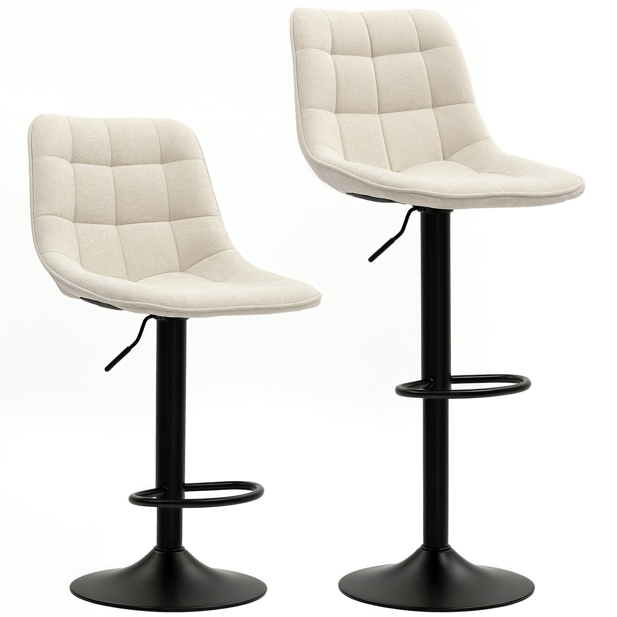 2er-Set höhenverstellbare Barhocker mit Rückenlehne