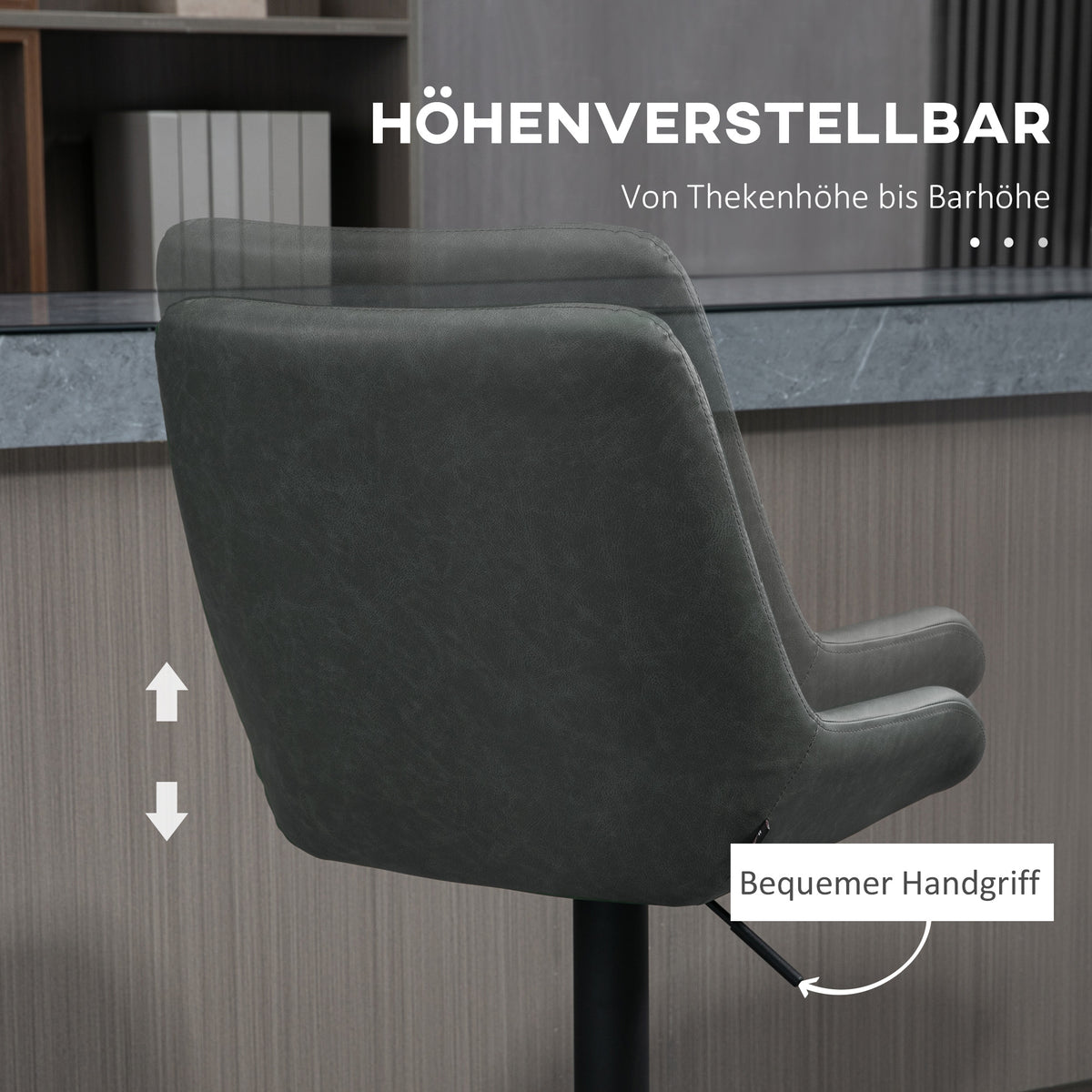Höhenverstellbares Barhocker-Set mit Fußstütze
