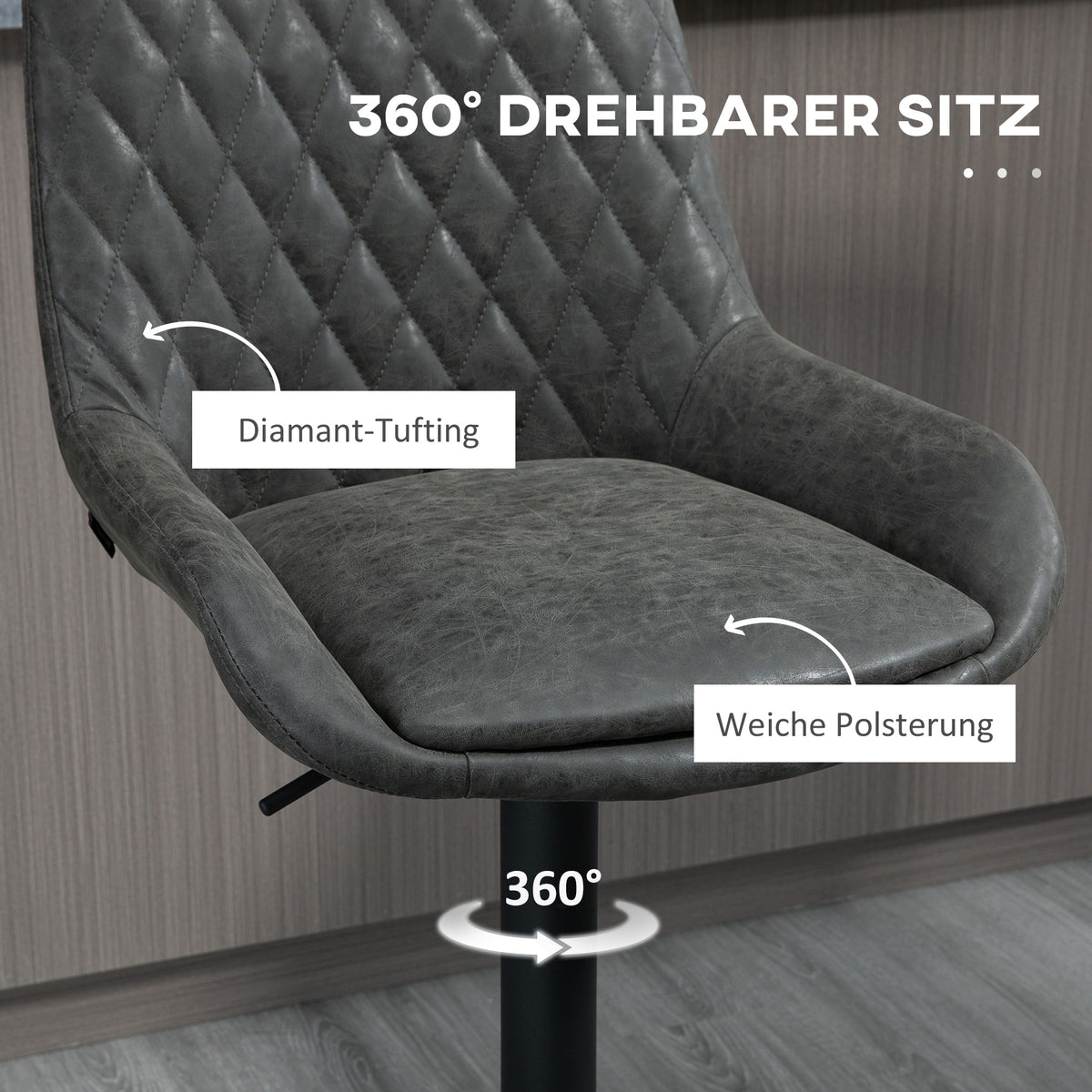 Höhenverstellbares Barhocker-Set mit Fußstütze