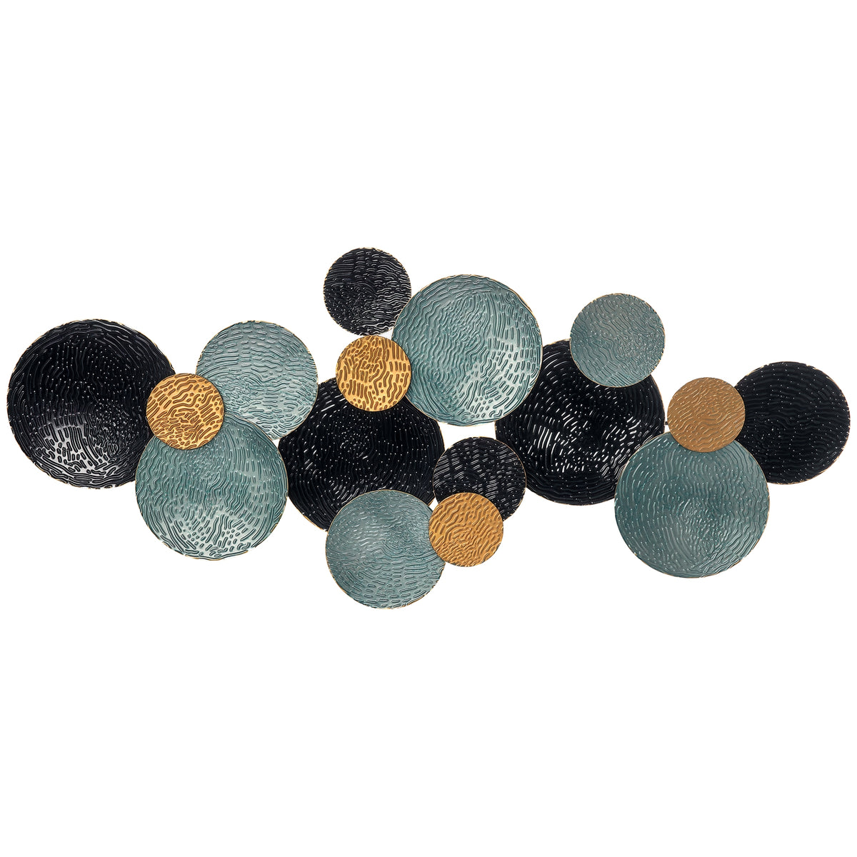 Metall-Wanddekoration mit abstrakten Kreismotiven