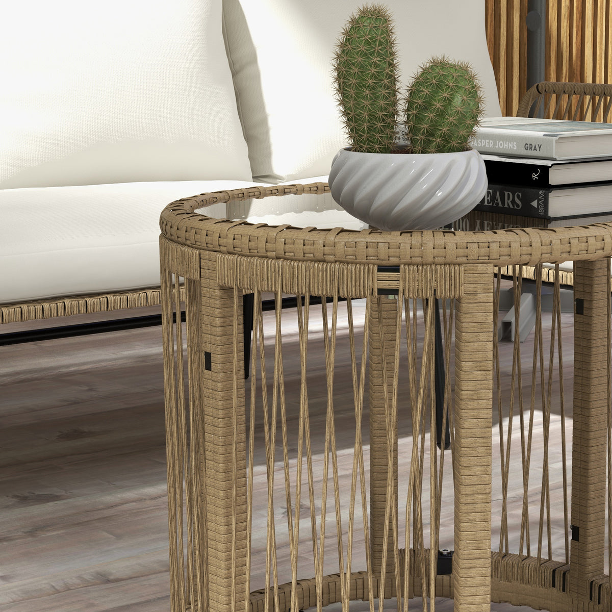 3-teiliges Polyrattan-Gartenmöbelset mit Sonnenliege