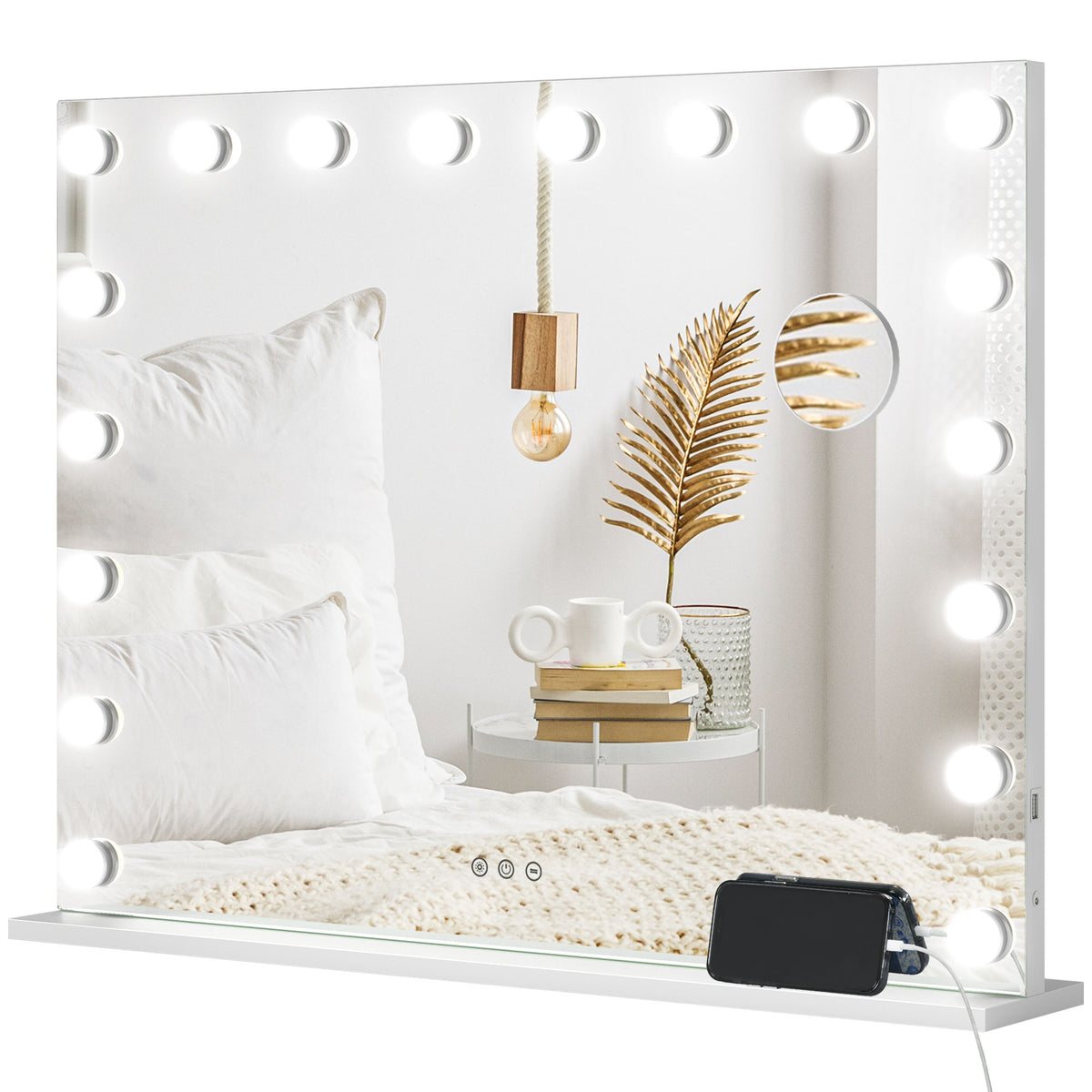 Hollywood-Schminkspiegel mit 18 LEDs und USB