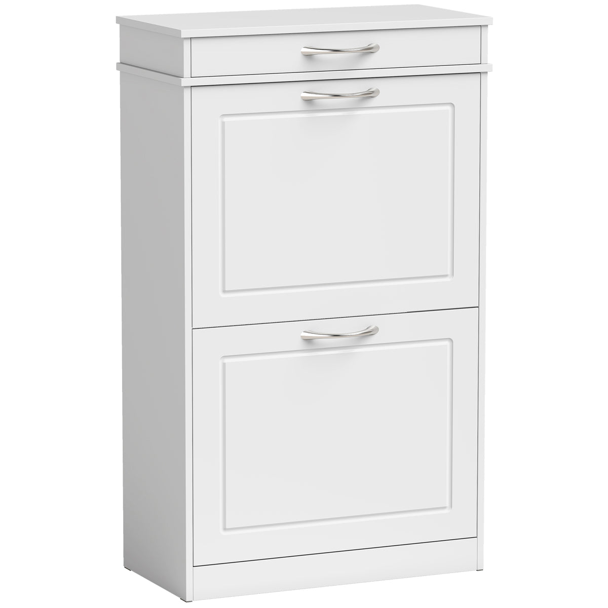 Schuhschrank 53 cm mit zwei Klappen und Schublade