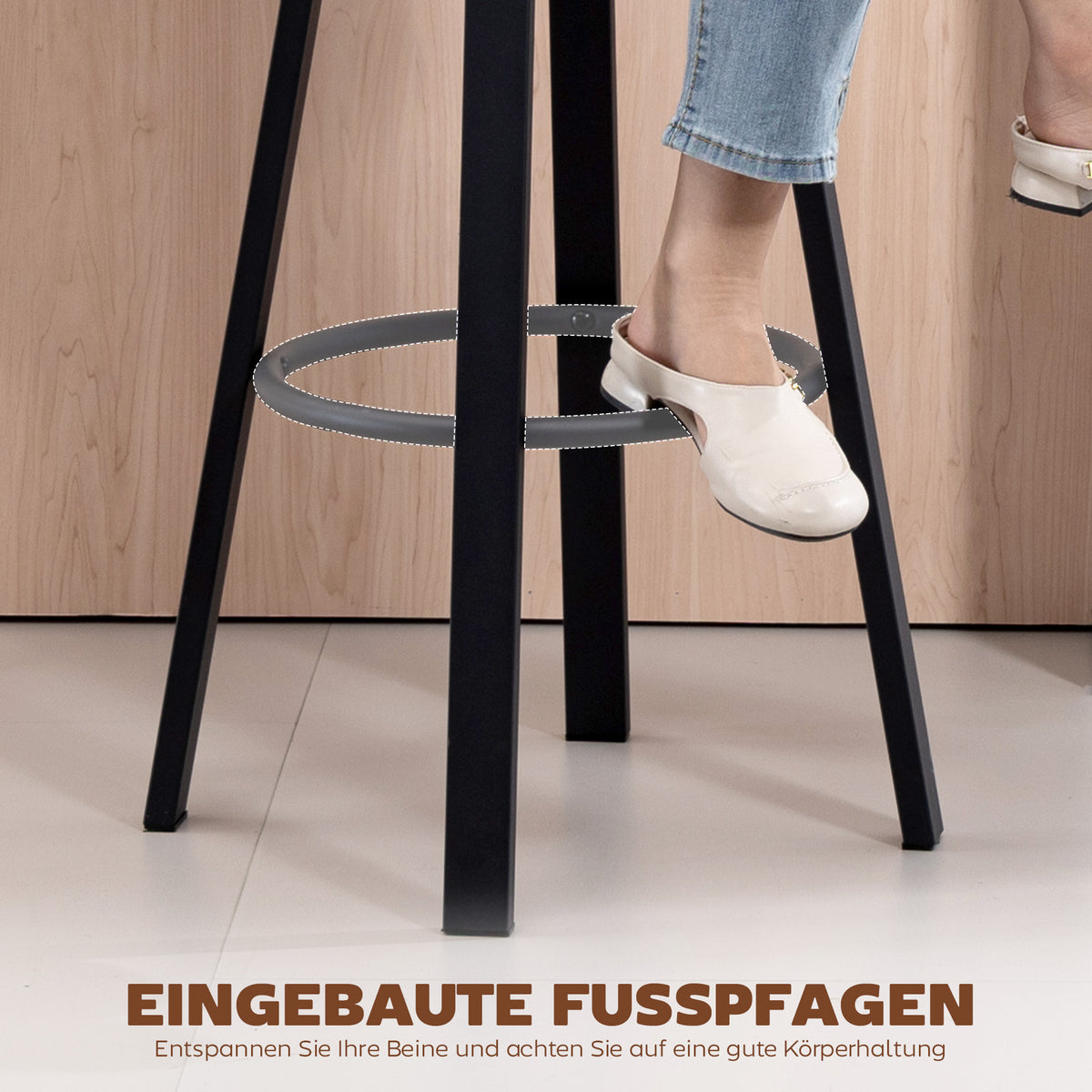 2er-Set Barhocker mit Drehfunktion und Fußstütze