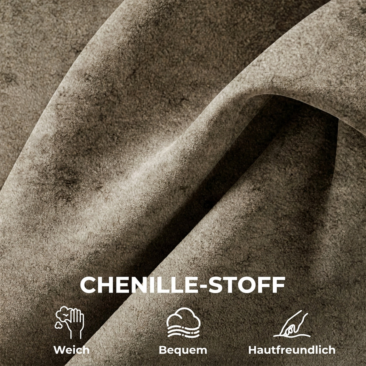 Chenille-Polstersessel mit Holzrahmen und Armlehnen