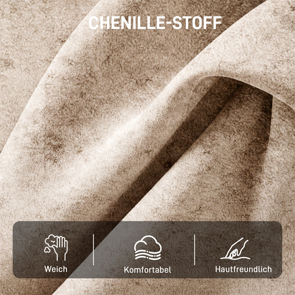 Chenille-Polstersessel mit Holzrahmen und Armlehnen
