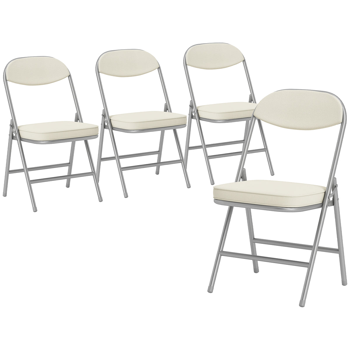 4er-Set gepolsterte Klappstühle mit Cordbezug