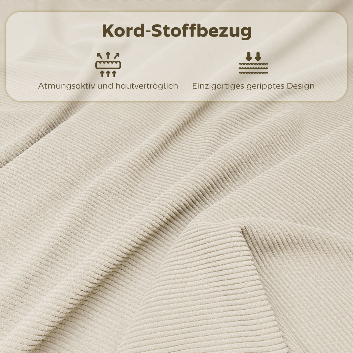 4er-Set gepolsterte Klappstühle mit Cordbezug