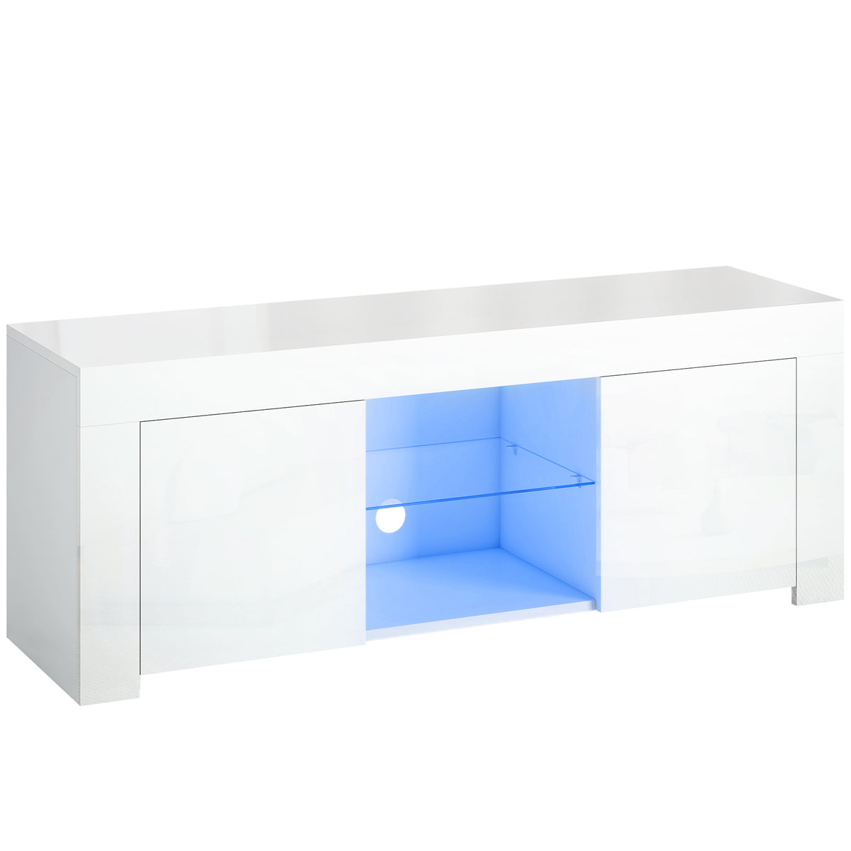 TV-Lowboard 120 cm mit RGB-LED und Glasablage