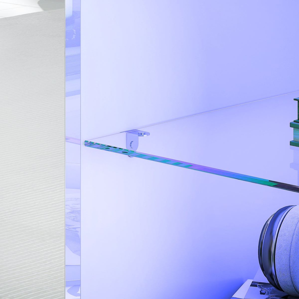 TV-Lowboard 120 cm mit RGB-LED und Glasablage