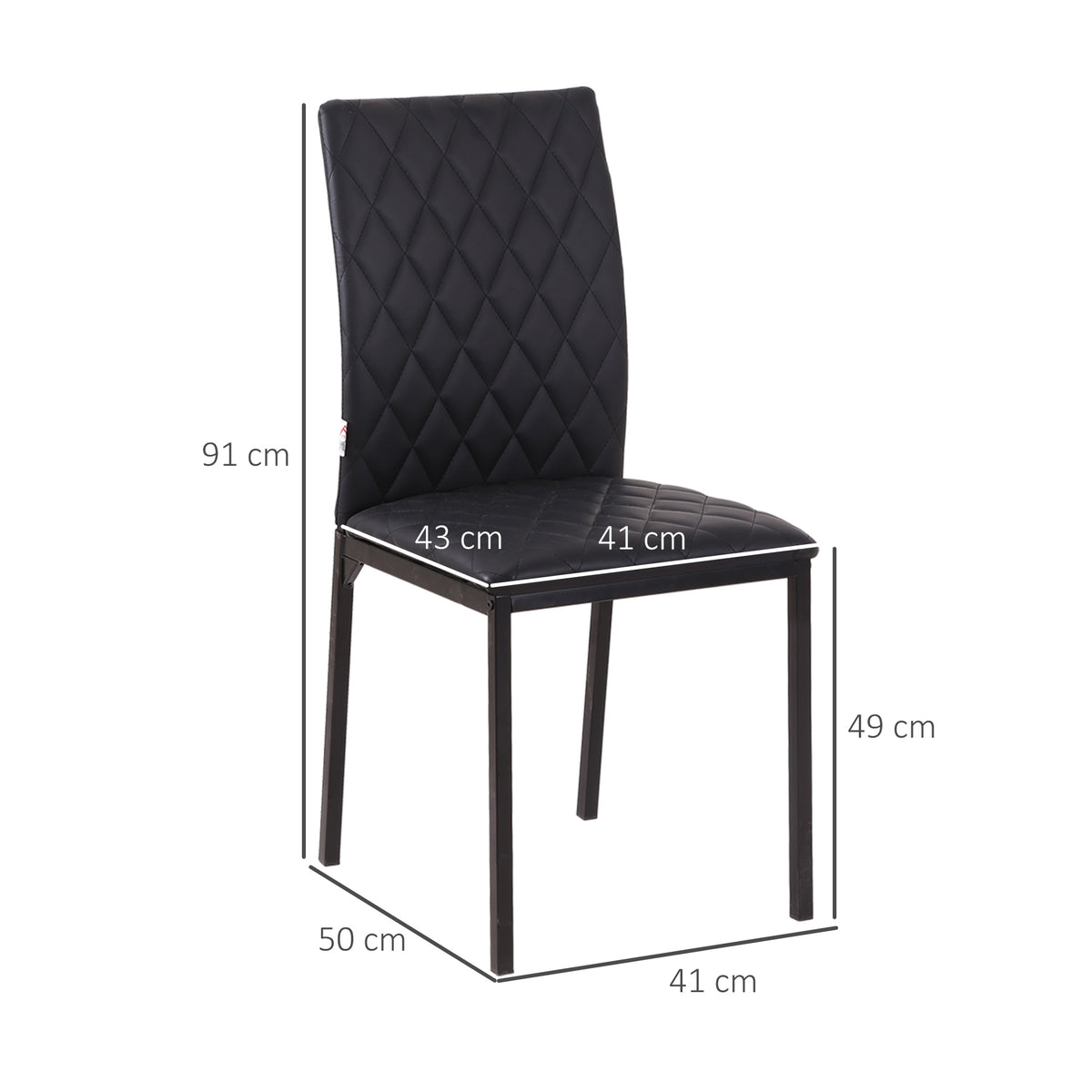 4er-Set Esszimmerstühle mit Rautensteppung