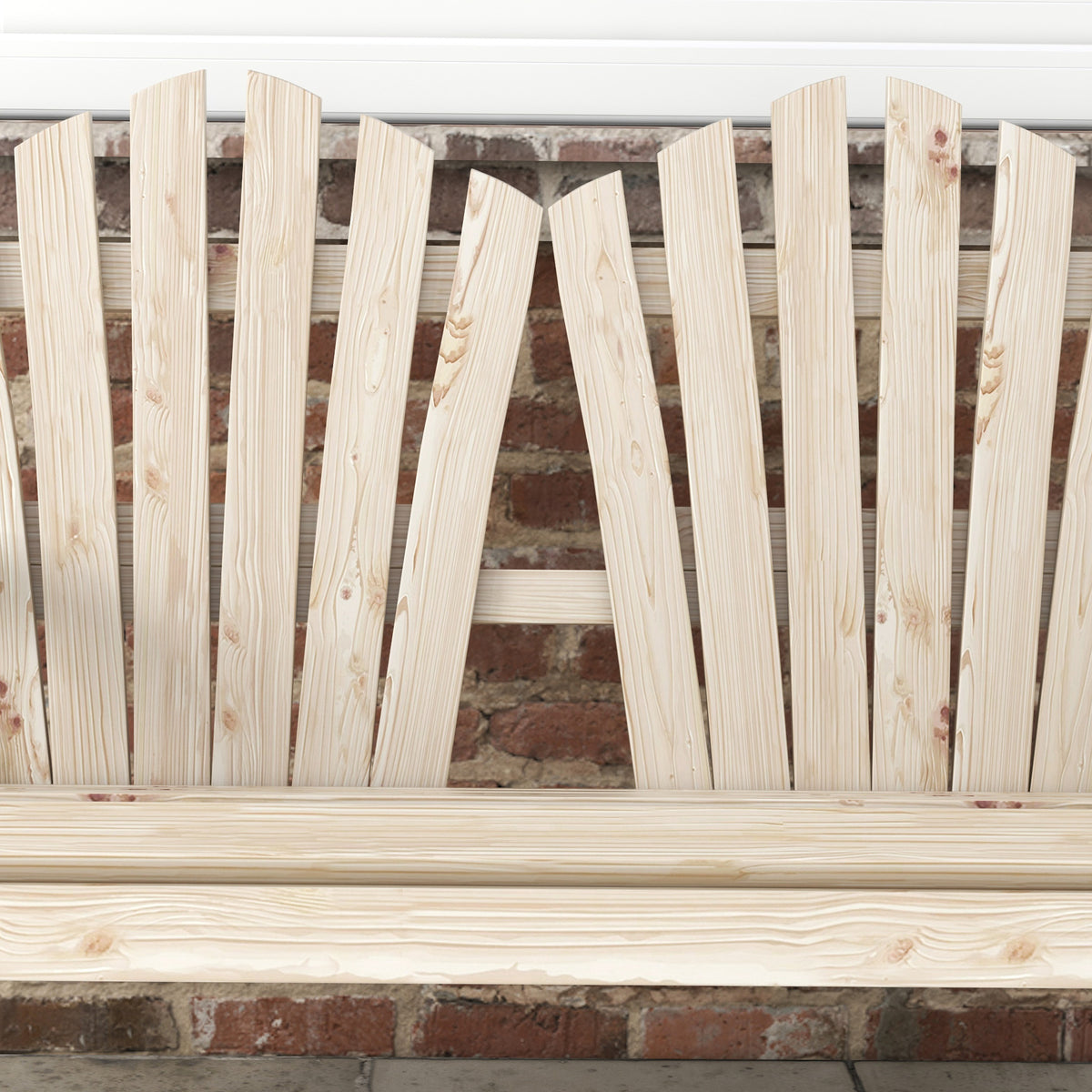 Gartenbank aus Tannenholz mit Wagenrad-Armlehnen