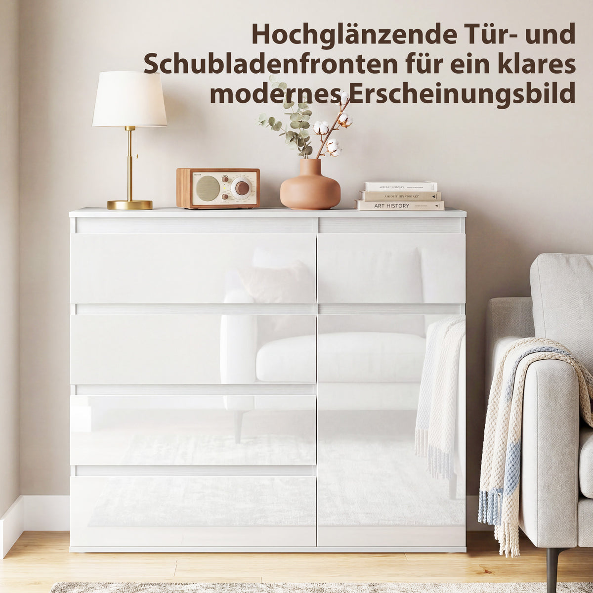 Sideboard mit fünf Schubladen und Soft-Close-Tür