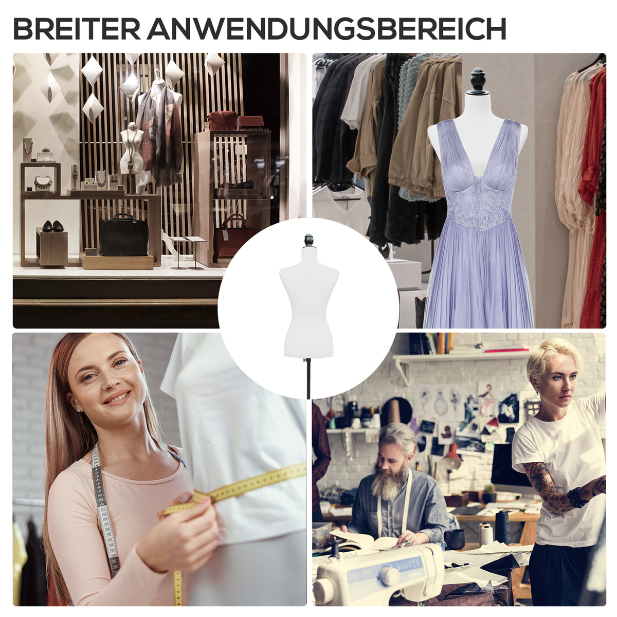 Schneiderpuppe mit höhenverstellbarem Dreibeinständer