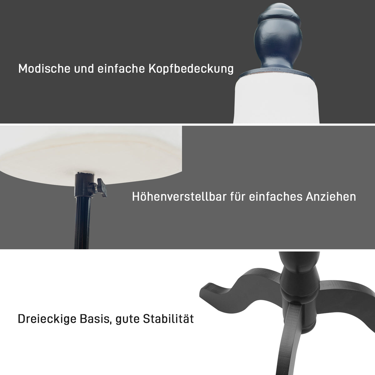Schneiderpuppe mit höhenverstellbarem Dreibeinständer