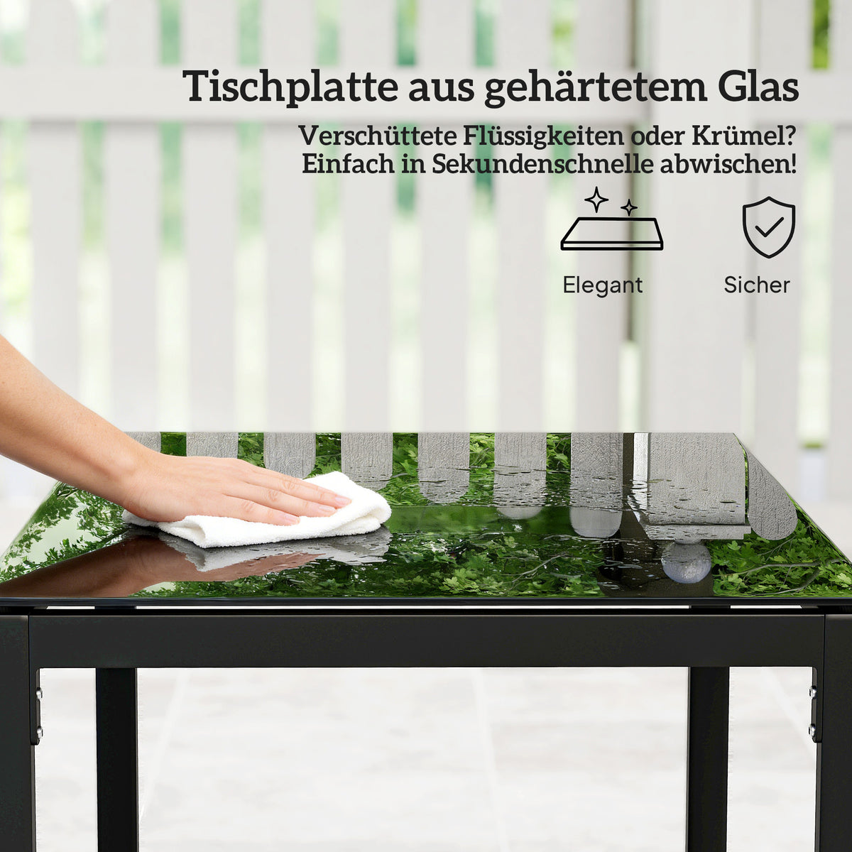 3-teiliges Rattan-Bistroset mit zwei Stühlen