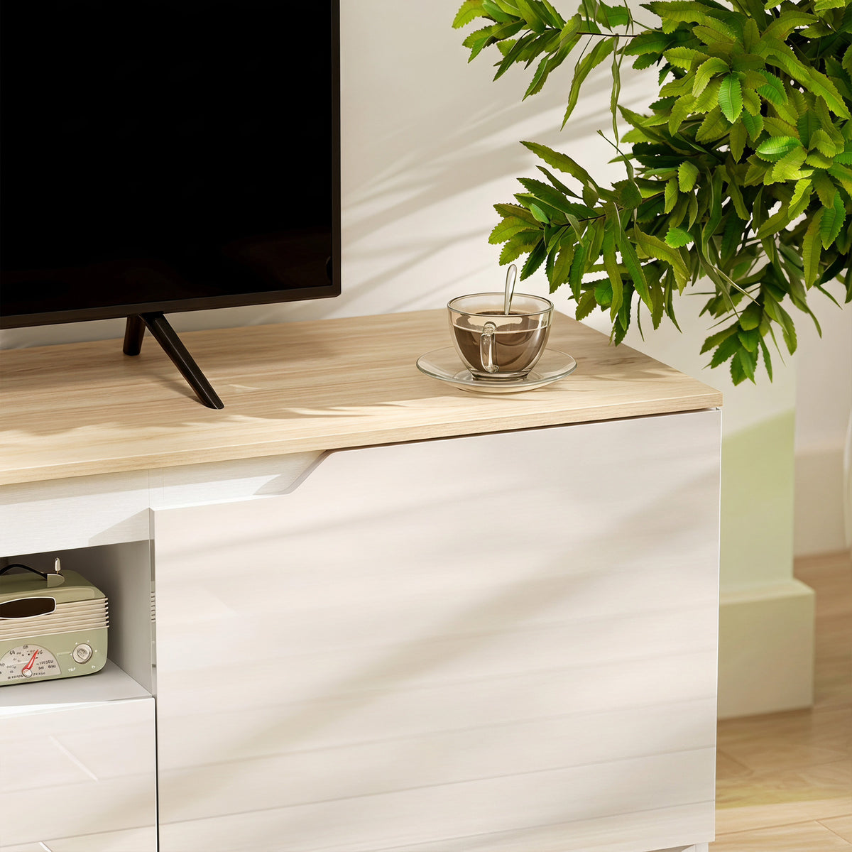 TV-Lowboard 160 cm mit Schublade und Kabelführung