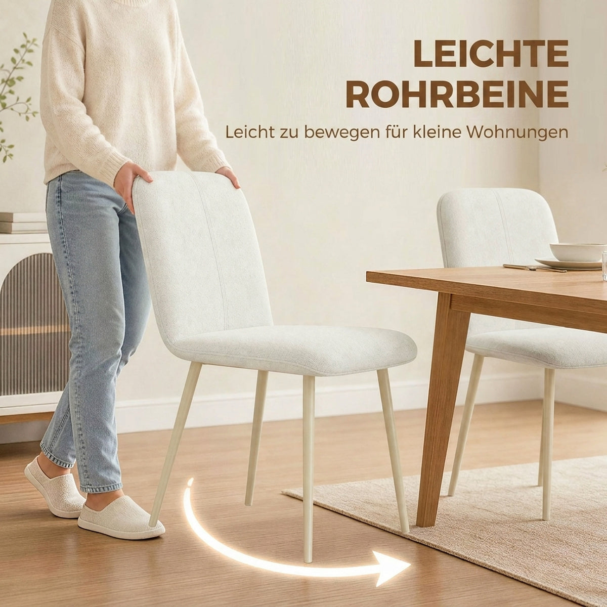 Esszimmerstühle im 2er-Set mit Polsterung