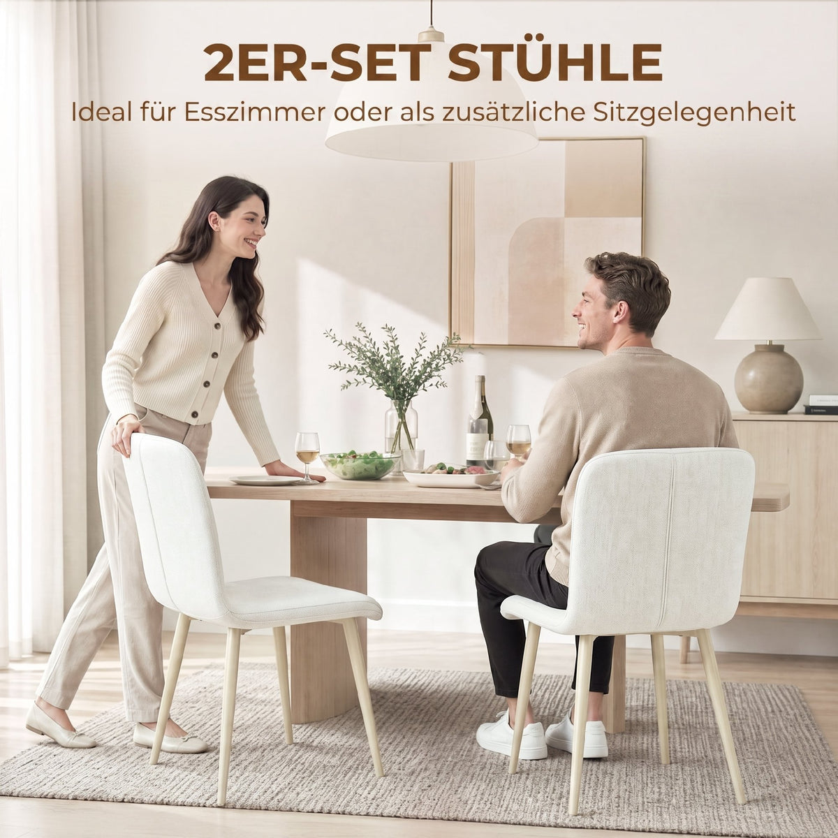 Esszimmerstühle im 2er-Set mit Polsterung