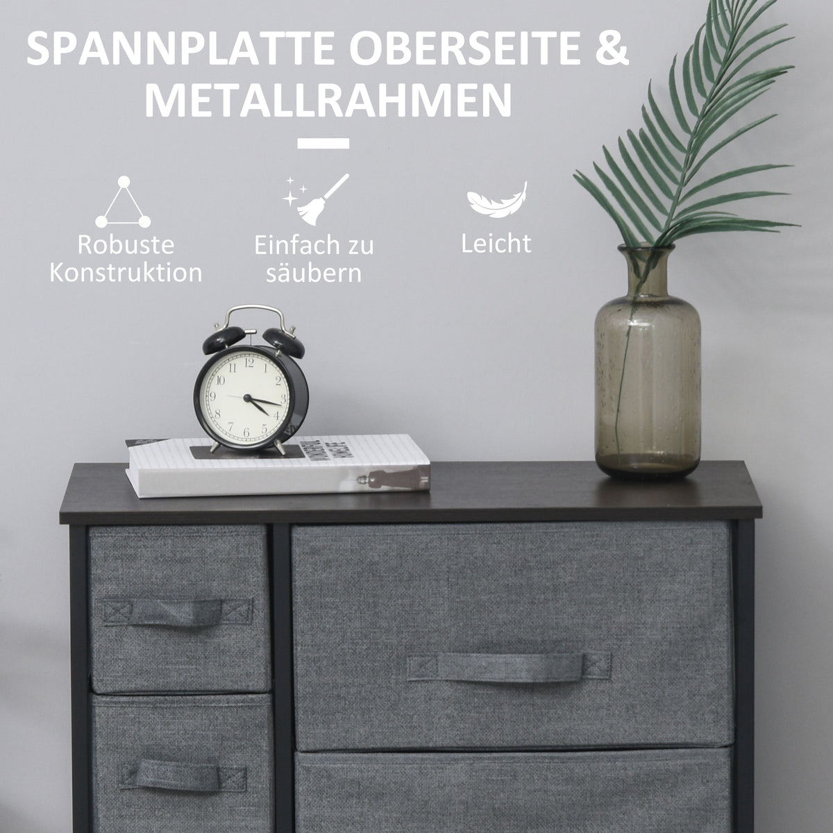 Kommode mit 7 faltbaren Stoffschubladen