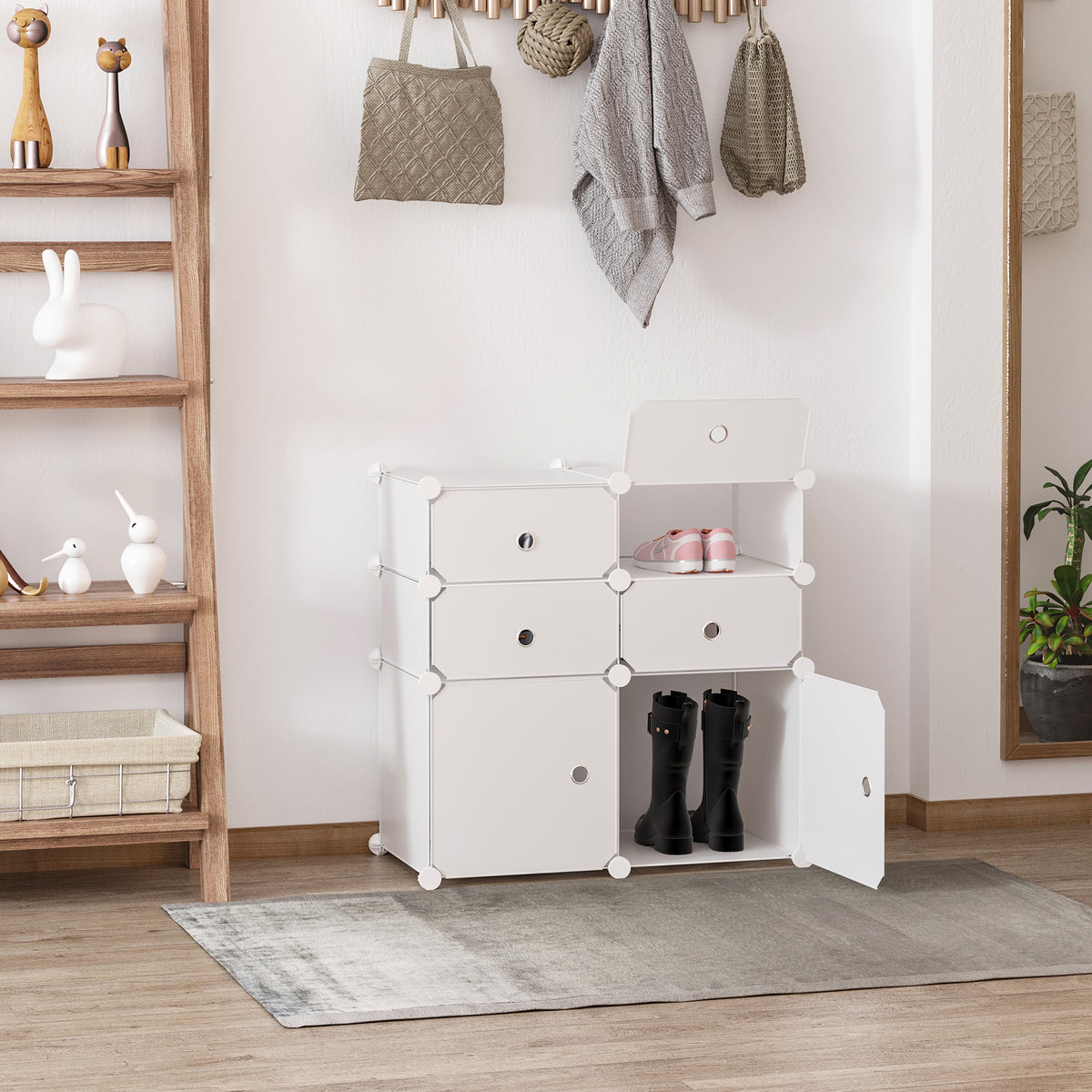 Modularer Schuhschrank mit 6 Fächern