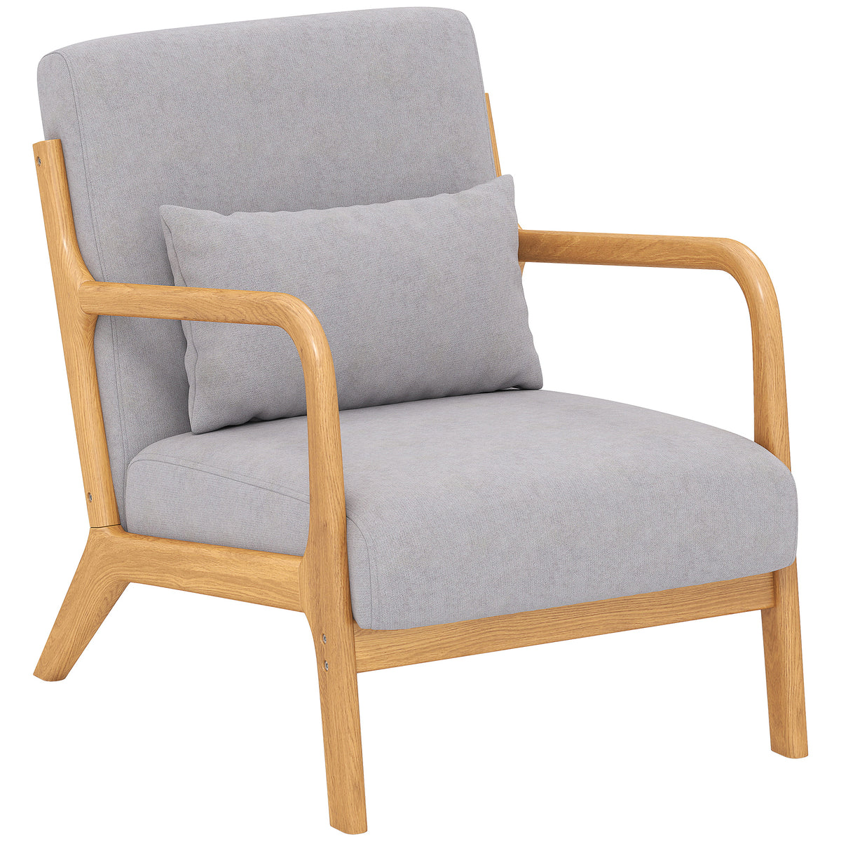 Loungesessel mit Holzrahmen und Samtoptik