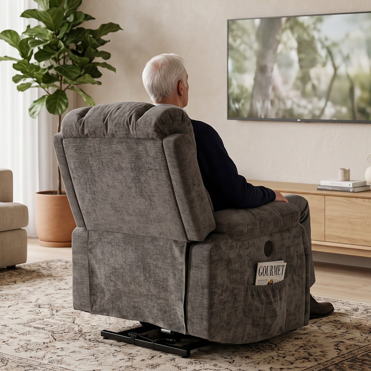 Elektrischer Relaxsessel mit Aufstehhilfe, Massage und Wärme