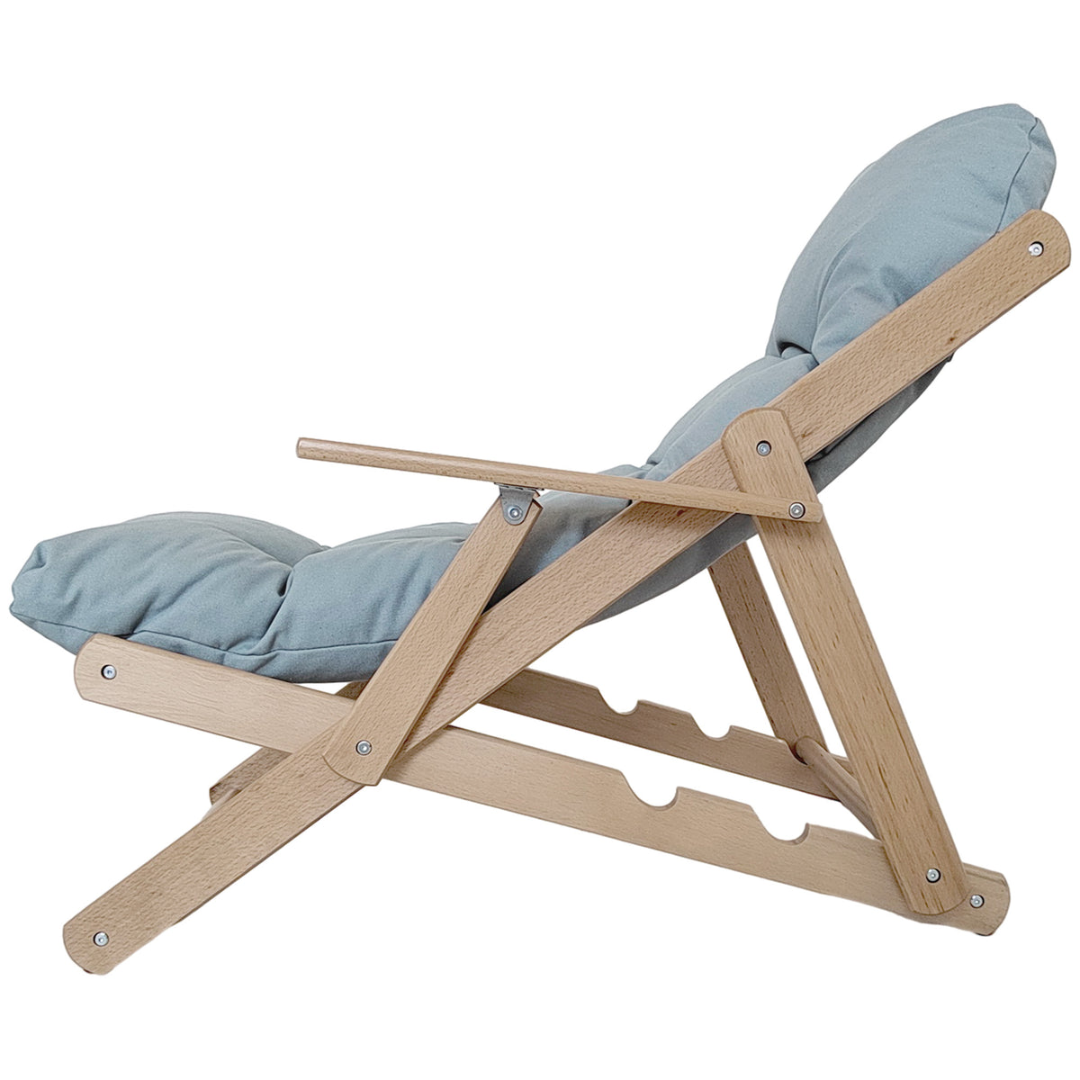 Relaxsessel mit verstellbarer Rückenlehne und Buchenholzrahmen